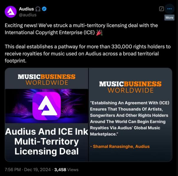 Global Music Royalties Expand: Audius Partners with ICE for Broader Access